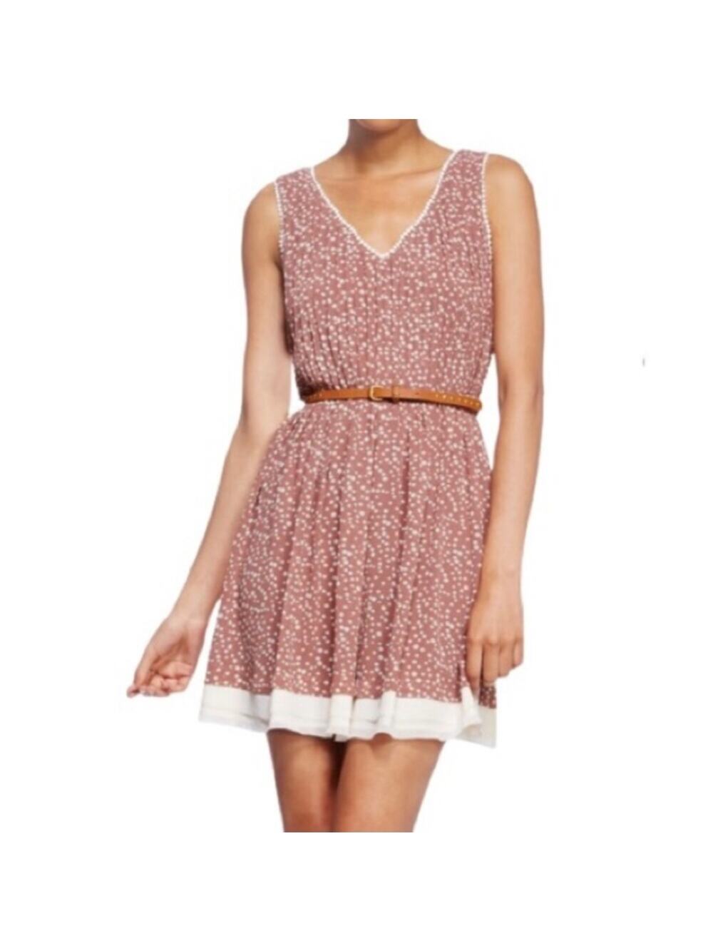 Double Zero Polka Dot Dress M Belted Cottagecore Parisian Garden Party Chic